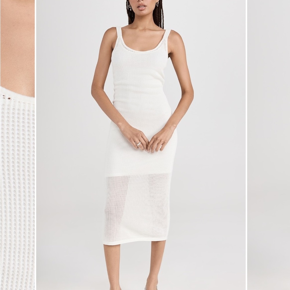 STAUD White Midi Dress - worn once, like new